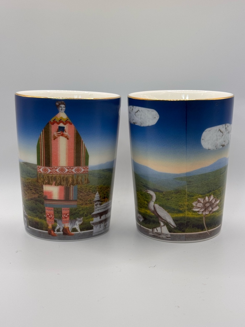 Set of 2 West Elm + Johanna Goodman Fabulist Surrealist Cups/Mugs